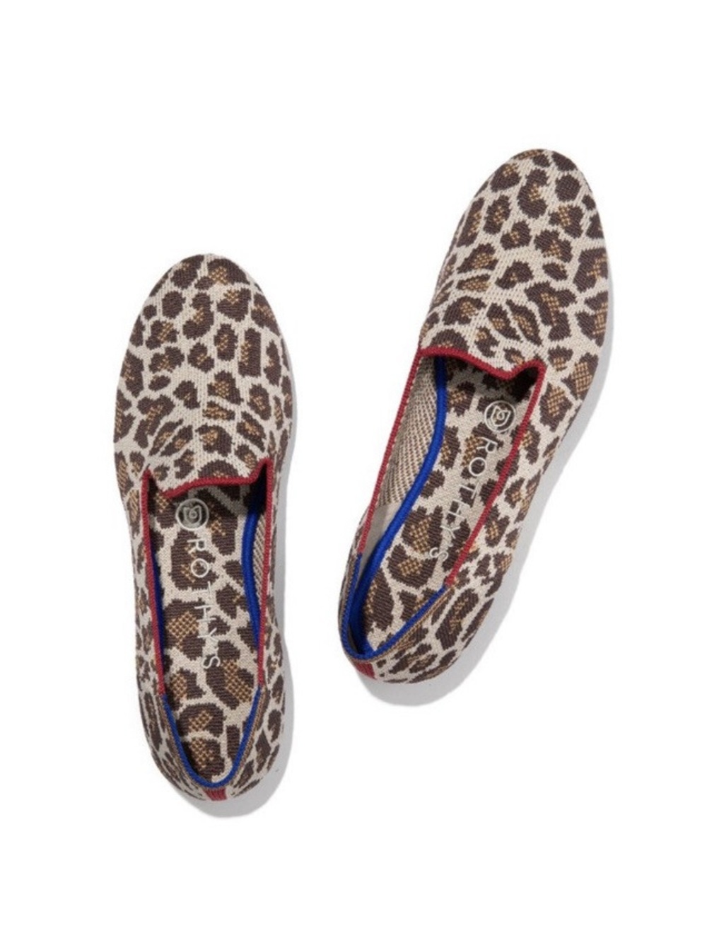 Like New Rothy’s The Loafer Mocha Spot Leopard Slip On Stretch Shoes Sz. 7.5
